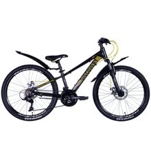 Велосипед AL 24" Discovery QUBE AM DD трещотка рама-11.5" 2024 черно-желтый (м) (OPS-DIS-24-339): Диаметр колес, дюймов 24