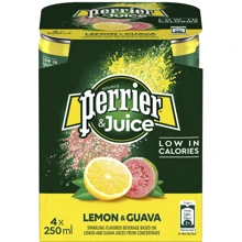 Упаковка напитка сокосодержащего Perrier Lemon-Guava сильногазированного 4х0.25 л (7613038946320_4): Объем, л 1