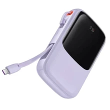 Внешний аккумулятор Baseus Power Bank 10000mAh Qpow Digital Display with Cable USB-C 15W Purple (PPQD050005): Количество USB 3