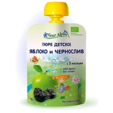 Пюре FLEUR ALPINE Яблоко и чернослив,90 мл (5024688001048): Вид Фруктовое
