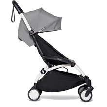 Шасси белое Babyzen YOYO² с комплектом цветным Plus 6+ (капюшон, матрасик) Stone/Серый (595310/BZ10109-01): Тип коляски Прогулочная