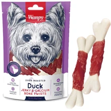 Ласощі для собак Wanpy Duck Jerky & Calcium Bone Twists кістка з в'яленою качкою та кальцієм 100 г: undefined undefined