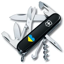 Мультитул Victorinox Climber Ukraine 91мм/14 функций/черный /Сердце сине-желтое (1.3703.3_T1090u): Тип мини-мультитул