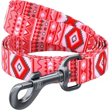 Поводок WAUDOG Nylon, рисунок "Этно красный" 15 мм 122 см красный (4668): Тип Поводок
