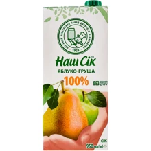 Сок Яблоко-груша ОКЗДХ Наш Сік восстановленный 0.95 л (4820266429004): Тип Соки