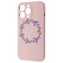 Чехол для iPhone WAVE Minimal Art Case with MagSafe Pink Sand/Wreath for iPhone 13 Pro: Цвет розовый