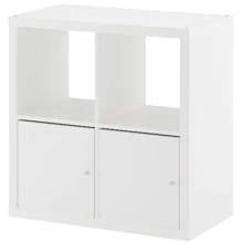 Книжкова шафа з дверцятами ІКЕА Kallax 77х77 см Біла (192.782.72): undefined undefined
