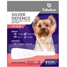 Капли на холку Palladium от блох, клещей и комаров для собак Silver Defence весом от 1.5 до 4 кг, (4820150201265): Тип Капли