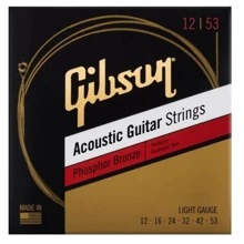 Струна для гитар Струны для акустических гитар GIBSON SAG-PB12 PHOSPHOR BRONZE ACOUSTIC GUITAR STRINGS 12-53 LIGHT: Тип Комплект струн