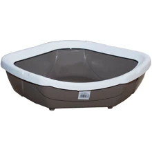 Туалет для котів Bergamo Corner Open 52x50x14 см сірий: Вид Открытый