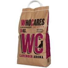 Наполнитель туалетов для кошек WhoCares Lavander Впитывающий с запахом лаванды 2 кг: Вид Минеральный