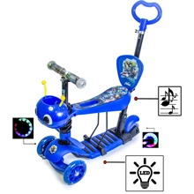 Самокат Scooter "Пчелка" 5in1. Heroes. Blue (многофункциональный, со светом и музыкой): Количество колес 3