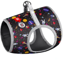 Шлея WAUDOG с QR-паспортом, рисунок "NASA" 32-35 см черная (2915): Производитель WAUDOG