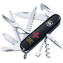 Мультитул Victorinox Huntsman Army 91мм/15 функций/черный /Эмблема ВСУ + Надпись (1.3713.3_W1011u): Тип мини-мультитул