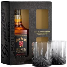 Бурбон Jim Beam Black 0.7л + 2 стакана (DDSBS1B068): Объем, л 0.7