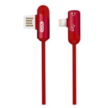 Кабель XO USB Cable to Lightning Audio Adapter L-shape 2.4A 1m Red (NB38): Тип USB Cable - Lightning