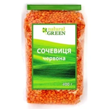 Чечевица красная, Natural Green, 400 г (WT3206): Вес нетто 400 г