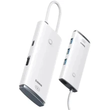 Адаптер Baseus Adapter Lite Series USB-C to HDMI+3xUSB+PD White (WKQX040002): Колір белый