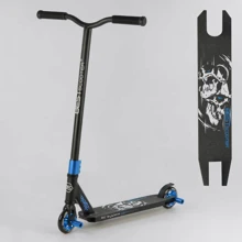 Самокат трюковый Best Scooter с PU колесами, HIC-системой, пеги, алюминиевыми дисками и декой Black/Blue (98433): Количество колес 2