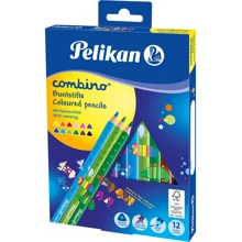 Олівці кольорові Pelikan Combino 12шт потовщені з малюнками-трансформерами: Тип кольорові