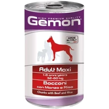 Влажный корм Gemon Dog Maxi Adult Chunks with Beef&Rice с говядиной и рисом для взрослых собак крупных пород (кусочки в желе) 1.25 кг (8009470387903): Тип Влажный корм