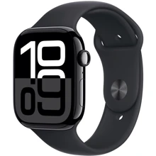 Apple Watch Series 10 46mm GPS Jet Black Aluminum Case with Black Sport Band - S/M (MWWP3QH/A) UA