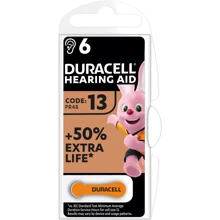 Батарейки Duracell для слуховых аппаратов размер 13, 6 шт.: undefined undefined