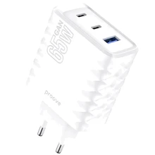 Зарядний пристрій Proove Wall Charger 2xUSB-C+USB Speed Surge GaN 65W White: Особливості Быстрая зарядка, Power Delivery (PD), USB-C