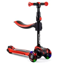 Самокат Best Scooter черно-красный (JS-10711): Количество колес 3