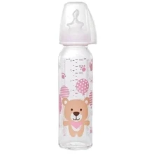 Стеклянная бутылочка Nip соска ортодонтическая, антиколиковая, силикон от 0-6 M 250 мл (35072): Материал стекло
