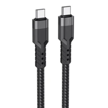 Кабель Hoco Cable USB-C to USB-C U110 3A 60 W 1.2m Black: Тип USB-C - USB-C
