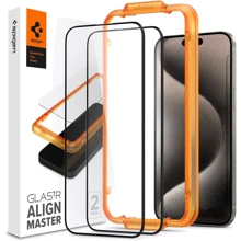 Защитное стекло для iPhone Spigen Tempered Glas tR AlignMaster FC 2 Pack Black (AGL06895) for iPhone 15 Pro: Тип защиты экрана на экран