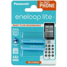 Panasonic Eneloop Lite AAA 550mAh NI-MH Dect Series * 2 (BK-4LCCE/2DE): undefined undefined