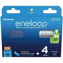 Panasonic AAA 800mAh NiMH 4шт + case Eneloop plastic free pack (BK-4MCDEC4BE): undefined undefined