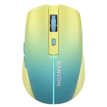 Мышь Canyon MW-44 LED Rechargeable Wireless/Bluetooth Yellow Blue (CNS-CMSW44UA): Интерфейс подключения Wireless