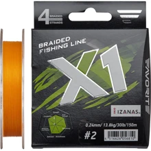 Шнур Favorite X1 PE 4x 150m (orange) #2.0/0.240mm 30lb/13.8kg (1693.11.23): Тип Шнур