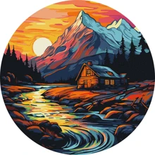 Картина по номерам Идейка Дом возле ручья ©art_selena_ru d29 см (KHO-R1015): Производитель Идейка