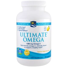 Nordic Naturals Ultimate Omega 1,280 mg 180 Soft Gels Lemon Flavor Риб'ячий жир Омега-3 зі смаком лимона: Тип Омега 3