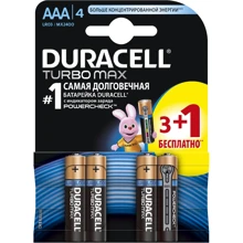 Батарейки Duracell TurboMax AAА алкалиновые 1.5V LR03 3 + 1шт.: undefined undefined