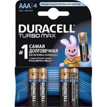 Батарейки Duracell TurboMax AAА алкалиновые 1.5V LR03 4шт. (5000394069220): undefined undefined