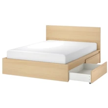 Каркас кровати с 2 контейнерами ІКЕА Malm 180х200 см Дубовый шпон (891.766.04): undefined undefined