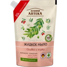 Зеленая Аптека жидкое мыло для рук оливка и годжи дой-пак 460 ml: Назначение Очищение