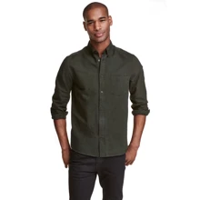 Рубашка H&M 4228234 50 зеленая с длинным рукавом: Длина рукава Длинный