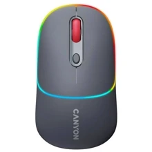 Мышь Canyon MW-22 Dual Band RGB Wireless Dark Grey (CNS-CMSW22DG): Интерфейс подключения Bluetooth, Wireless