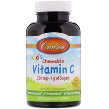 Carlson Labs Kids Chewable Vitamin C 250 mg 60 Tabs Natural Tangerine Flavor Жевательный витамин C, натуральный мандариновый вкус: Тип Витамин C
