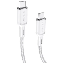 Кабель Borofone USB-C to USB-C Cyber 1m White (BX90): Тип USB-C - USB-C