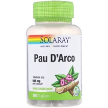 Solaray, Pau D'Arco, 550 mg, 100 Veg Capsules (SOR01440): Форма випуску капсули