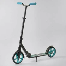 Самокат двухколесный Best Scooter "WOLF" с PU колесами, амортизатором Black/Blue (87740): Количество колес 2