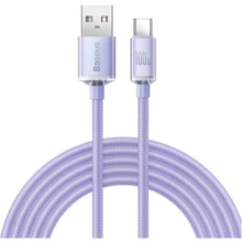 Кабель Baseus USB Cable to USB-C Crystal Shine Series 100W 2m Purple (CAJY000505): Тип USB Cable - USB-C