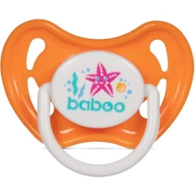 Пустышка Baboo Sea Life круглая силиконовая 6+ мес оранжевая (5-028): Возраст старше 6 месяцев